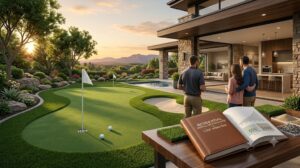 Backyard putting green in Riverside, CA
