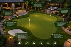 Backyard putting green in Riverside, CA