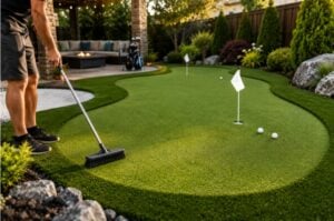 Artificial turf putting green Riverside, CA